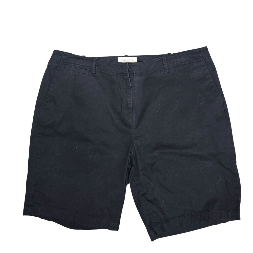 Talbots Womens Black Cotton Blend Shorts Size 20W